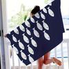 Blue White Fish Designs Beach Towel, Perfect for Sunny Days Beach Lounging Sunbathing