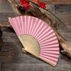 Hand Held Fans White Silk Bamboo Folding Fans Handheld Folded Fan for Wedding, Party, DIY Decoration