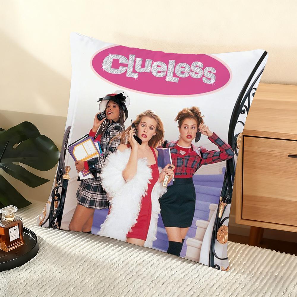 Classic Movie Clueless Cushion Cover Silky Short Plush Home Sofa Cushion Cover - Invisible Zipper Home Decoration