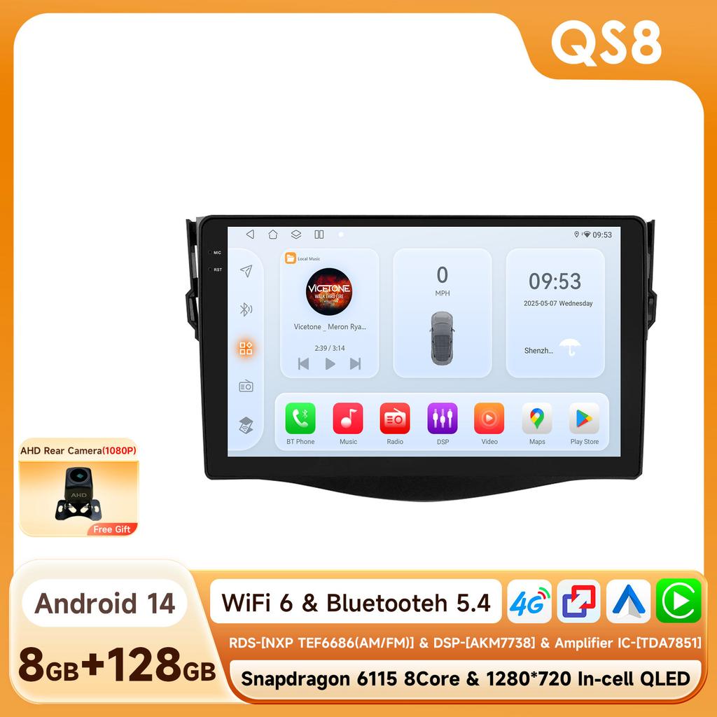Car Radio for TOYOTA RAV4 2006-2012 Multimedia Stereo Player intelligent GPS 2din Android Autoradio CarPlay by Snapdragon 6115