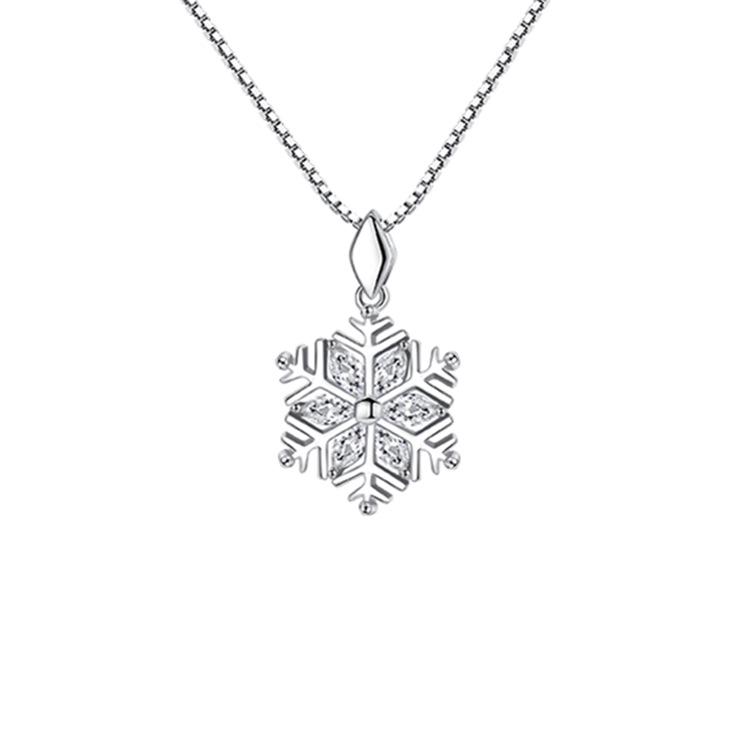 Ожерелье в стиле Мори со стразами-снежинками – Корейская мода для женщин