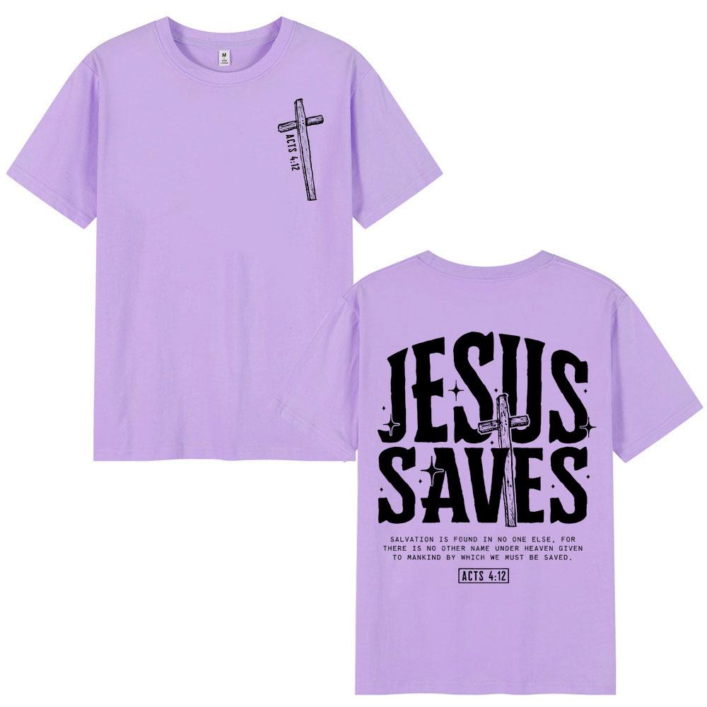 Jesus Saves Christian Bible Verse Tshirts Unisex Unisex Fashion Vintage Short Sleeve T Shirt Summer Casual Loose 100cotton Tshirt