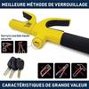 Urban UR959Y Canne Antivol Voiture Bloque Volant,Acier Jaune Plus Visible,Serrure Haute Sécurité,Verrouillage Automatique,Bloc Ba