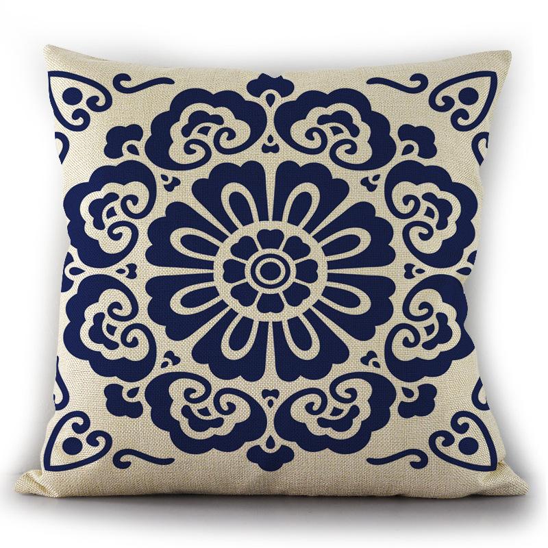 2 шт. чехлы на подушки в китайском стиле, синие и белые фарфоровые наволочки с принтом, наволочки для подушек, для дома, дивана, автокресла, декор, элегантные, 45x45 см