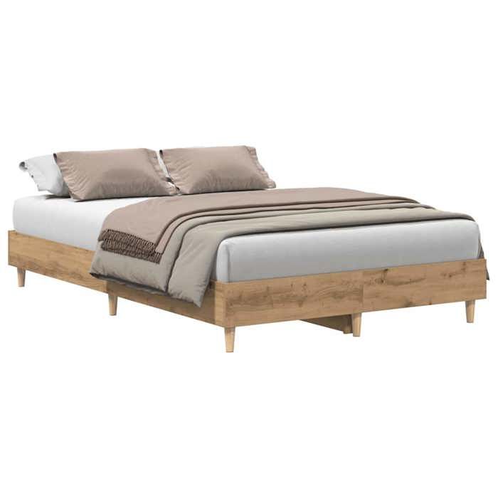 VidaXL Bed Frames Without Mattress Artisan Oak 120x200 Cm, Bedroom Furniture, Bed Base, Double Bed, Bed, Bed Frame, 861038