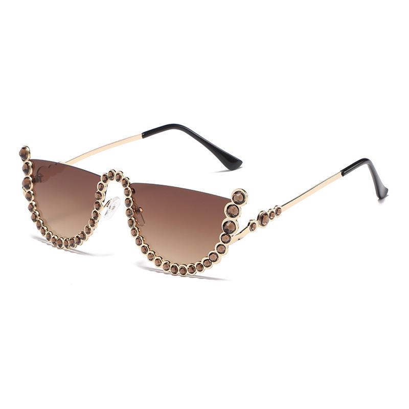 New diamond-encrusted personalized fashion European and American sunglasses Internet celebrities fashion retro sunglasses Multifunctional party gla