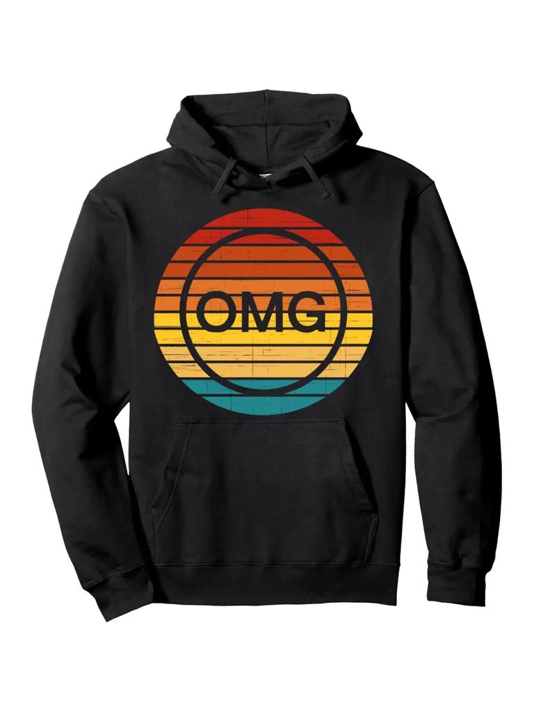 OMG Crypto Hoodie - Vintage 60s 70s Retro Pullover Sweatshirt