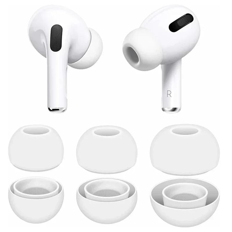 Премиальные Мягкие Силиконовые Насадки для Наушников Подходят для Apple Airpods Pro 1-го 2-го Ультра-Комфортные Противоскользящие Сменные Насадки XS/S/M/L