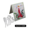 Ladies Drinking Frame Metal Silvery Stencil Embossing Cutting Dies For Diy Scrapbooking Paper Album Cards Making