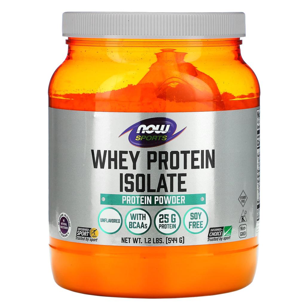 Now Foods Sports, Whey Protein Isolate, Unflavored, 1.2 Lbs (544 G)