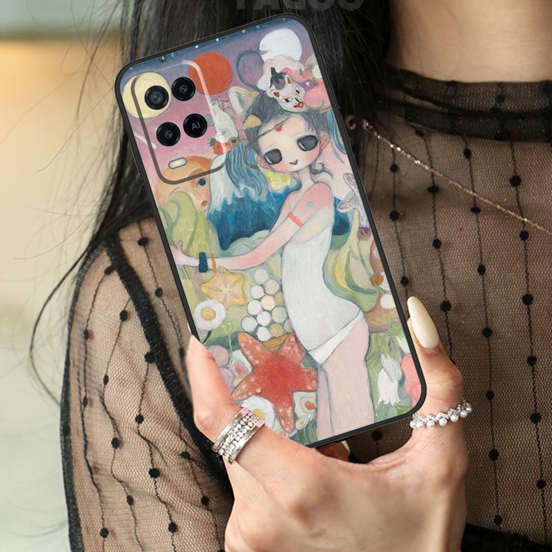 Мультяшный Эстетичный Чехол Aya Takano Для Oppo A80 A60 A40 A17 A57 A77 A74 A54 A94 A78 A98 A18 A38 A58 A96 A76 A16 A15 A5 Pro