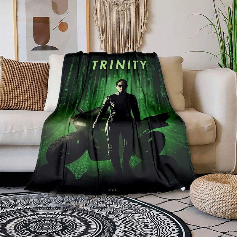 1pc Matrix Code Neon Future Cartoon Blanket,Portable Throw for Travel & Camping, All Season Cozy Blanket,Ideal Gift