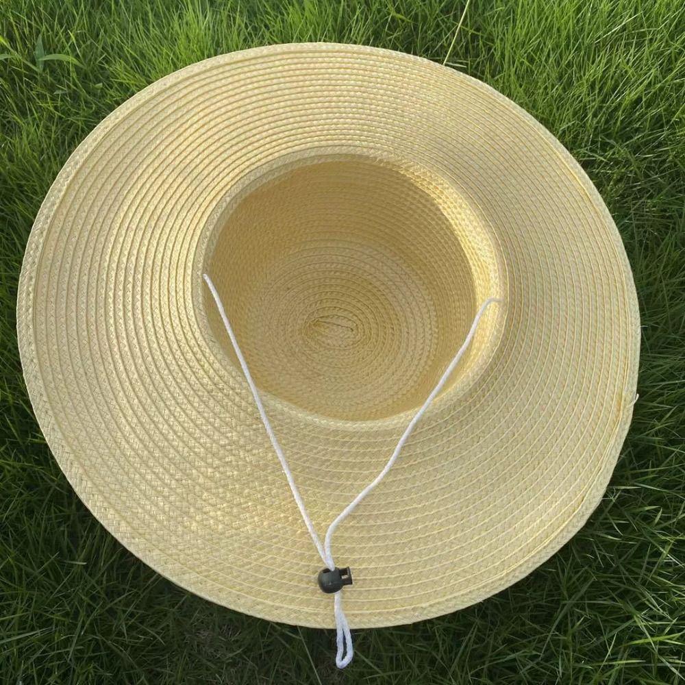 Beach Wide Brim Straw Hats Large With Windproof Rope UV Protection Cap Sun Hat Women Men