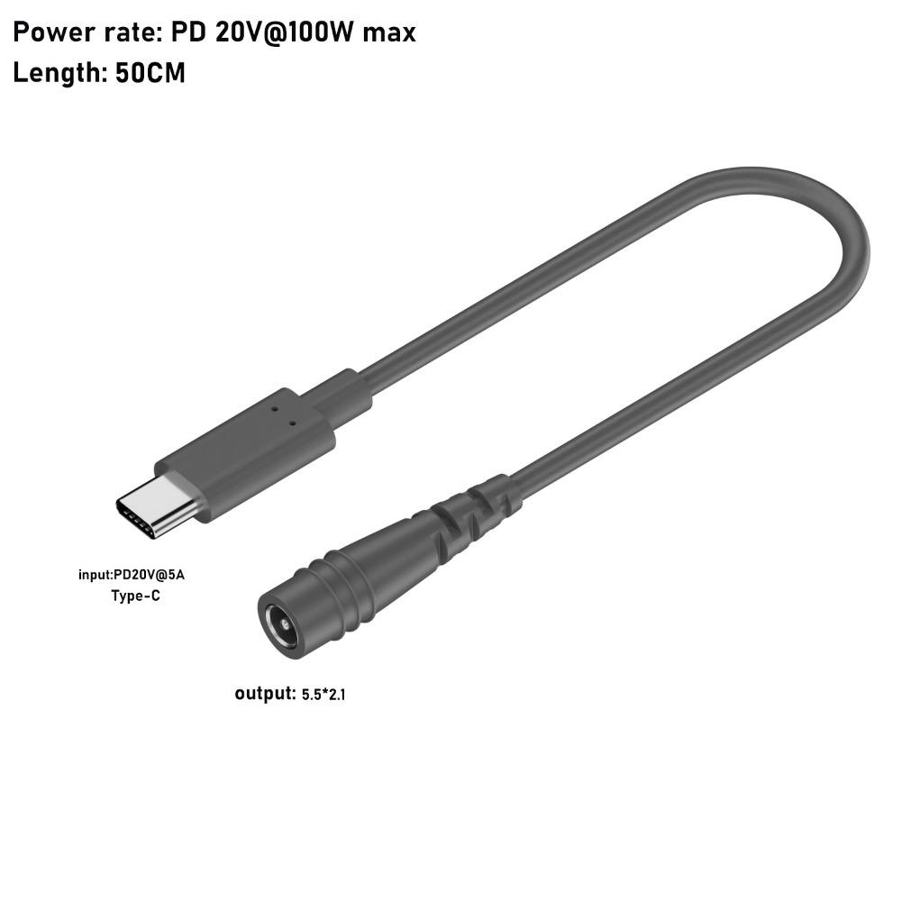 PD 100W USB C To DC Power Cable Barrel Jack Extension Line for Starlink Mini