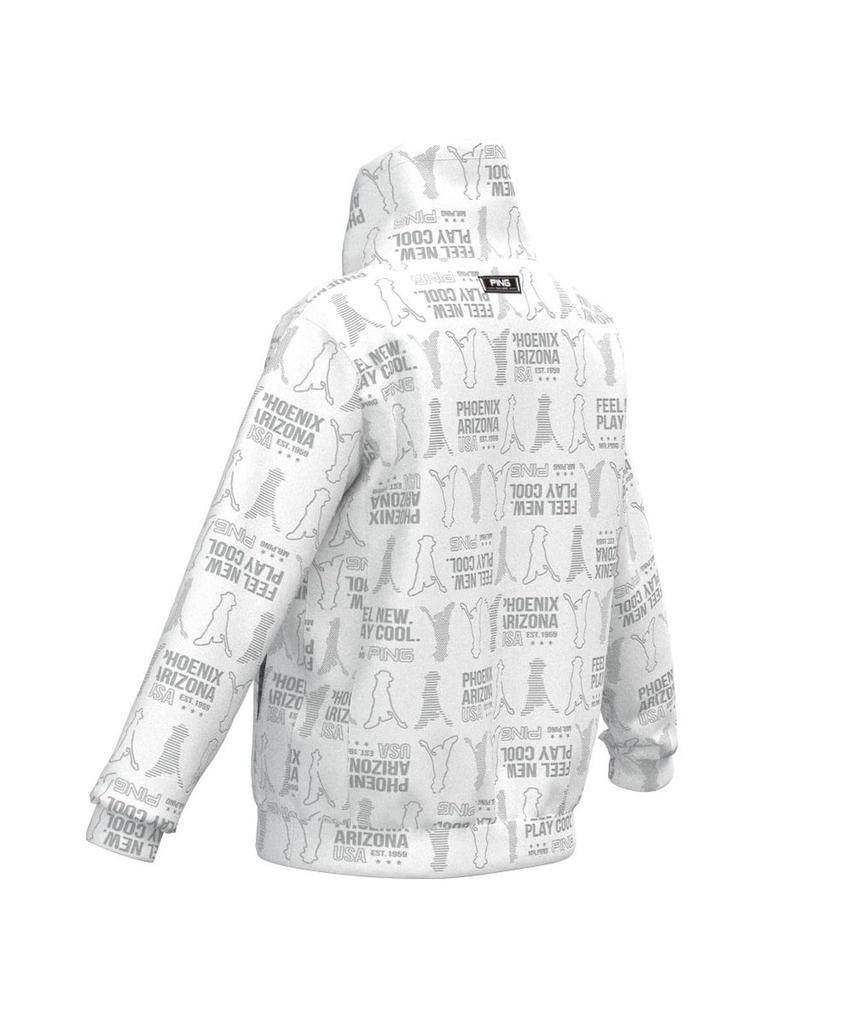 PING Apparel Women's Long Sleeve High Neck Shirt (Mr. PING Shadow Pattern) / Golf Undershirt / 622-3269900 030_White, Size LL