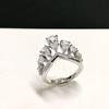 925 Silver Teardrop Crown V-Shaped Diamond Ring for Women - Stackable & Versatile