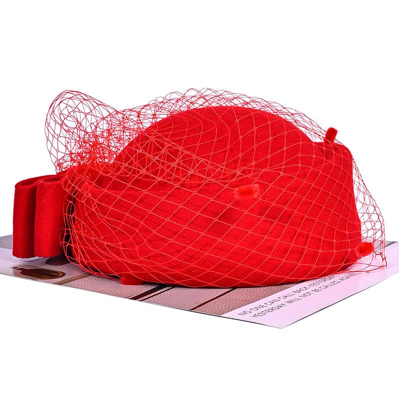 Европейский и американский темперамент Сетчатая шляпа-цилиндр Осень и зима Новая теплая мокрая шляпа Ретро Универсальная шляпа стюардессы Британский стиль Джазовая шляпа