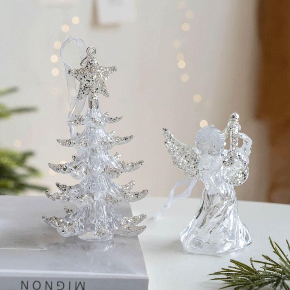 Angel Christmas Hanging Decoration Transparent Xmas Baubles Christmas Tree Ornament Scene Making