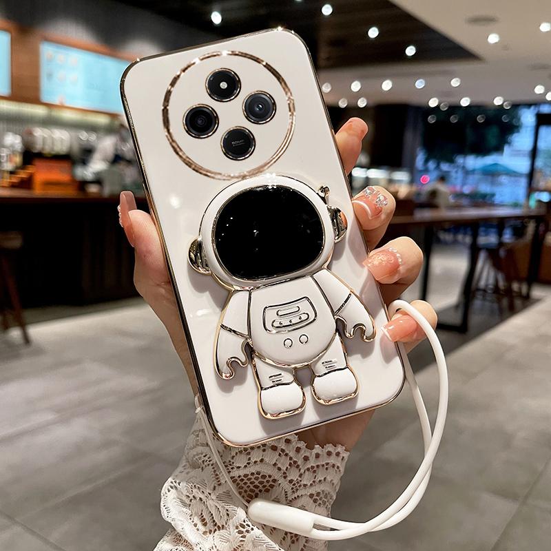 Чехол с покрытием Astronaut для Xiaomi Redmi A4 14C 4G 14R 13C 13R 12C, роскошный гальванический чехол из ТПУ с мягкой задней крышкой, противоударный бампер для POCO C75