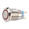 19mm 12-24V Waterproof Stainless Selflocking  ing Push Button   Red LED