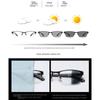 PC Resin Reading Glasses Black+Blue UV Shades Sunglasses Photochromic Myopia Glasses  Readers