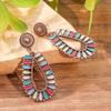 Vintage Colorful Bohemian Enamel Drop Dangle Earrings For Women Boho Hollow Geometric Ethnic Retro Stud Jewelry Female Earrings