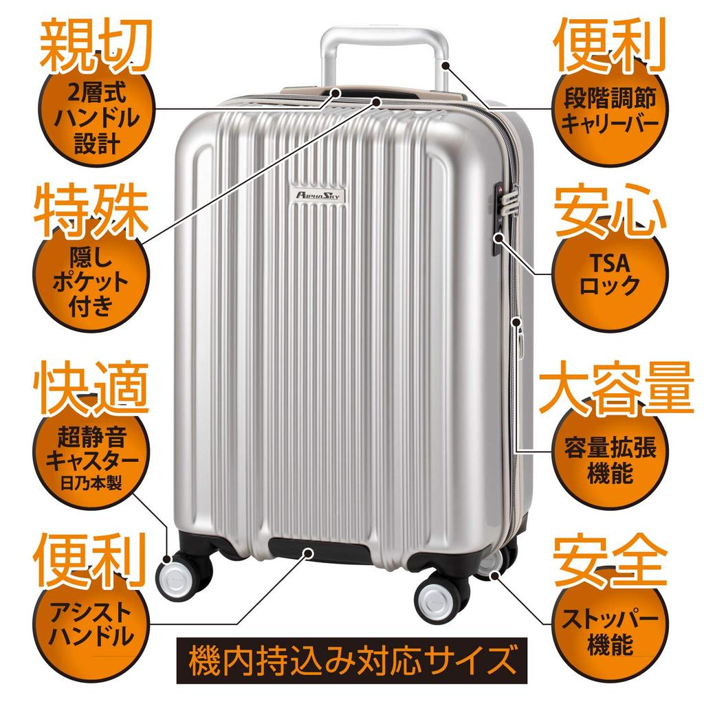 Чемодан ALPHASKY S размер 40л 54см [Plus One] EX/S 999-50EX/S (Матовый цвет слоновой кости)