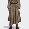 Adidas Юбка макси Originals X Hyke с асимметричным подолом, однотонная, средней посадки, со складками, женские юбки желто-коричневого цвета GP3042