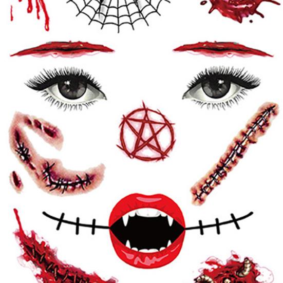 Tattoo Sticker Skin-friendly Eye-catching Paper Bloody Scars Tattoo Sticker for Men