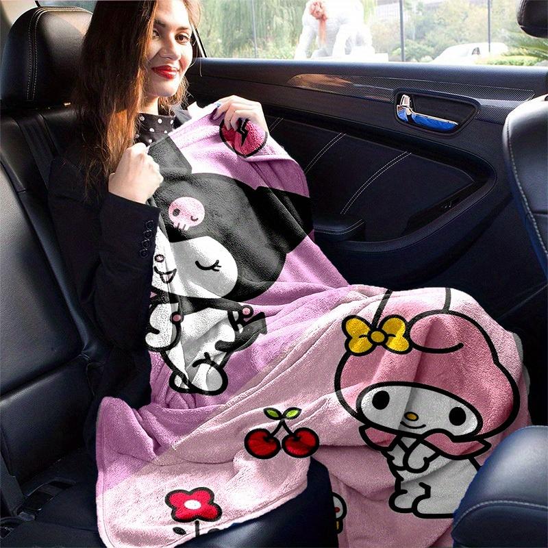 1шт. Милое одеяло с принтом Sanrio Kuromi и My Melody - Идеально для дома, офиса, улицы, идея для подарка, подходит для всех сезоновz041779