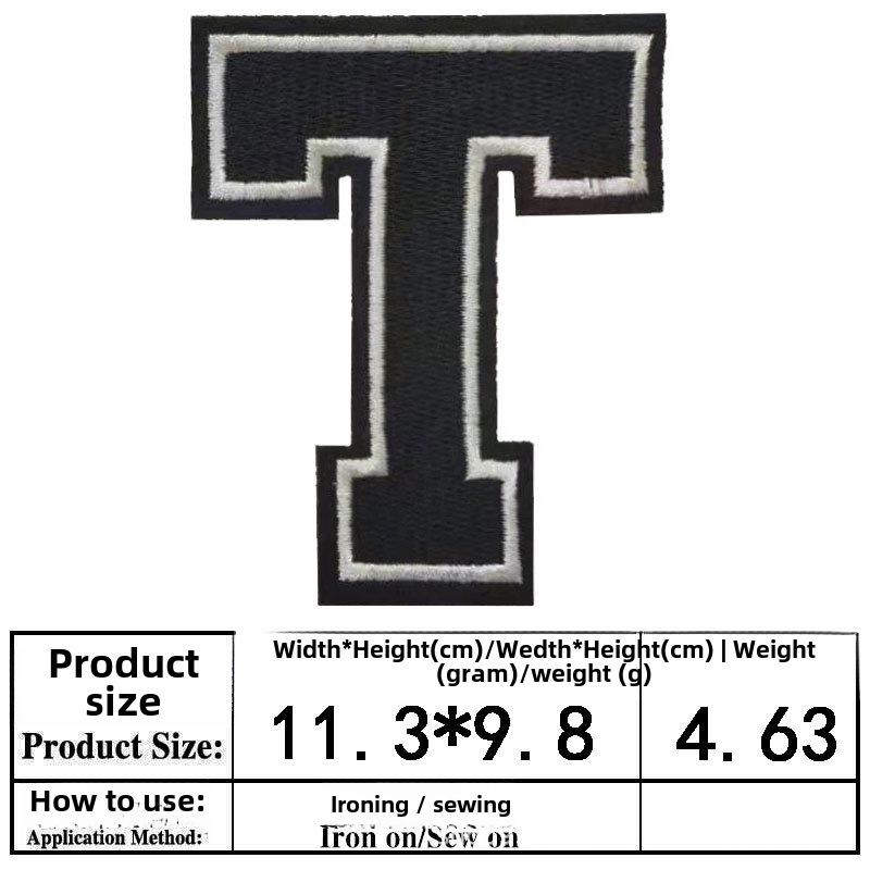 Вышитый алфавит и цифры нашивка на рукаве из джерси