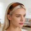 Ободок для волос Extra Wide Thick Headband с нескользящими зубьями в винтажном стиле, прочно держащийся, офисный аксессуар для волос