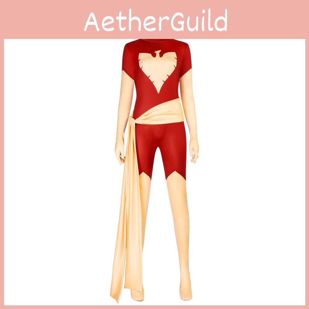 Косплей-комбинезон Феникс Икс-мен из эластичной ткани для костюма на Хэллоуин