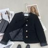 Внутренняя Двубортная Короткая Куртка Осень Зима Элегантная Женская Мода