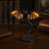 Vintage Style Accent Lighting Black Bat Table Lamp, Resin Gothic Decorative Night Light, Retro Seasonal Holiday Ornament Desk Lamp for Bedroom Living