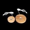 Smart Home Wood Light Base USB Wooden LED Light Rotating Display Stand Home Use