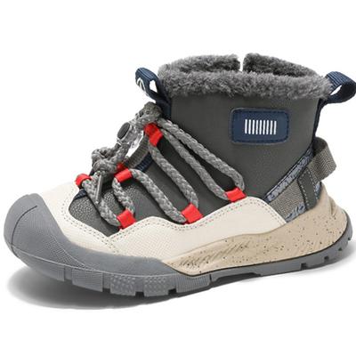 Утолщенные детские ботинки, нескользящие, теплые, средние, зимние ботинки из хлопка для мальчиков и девочек