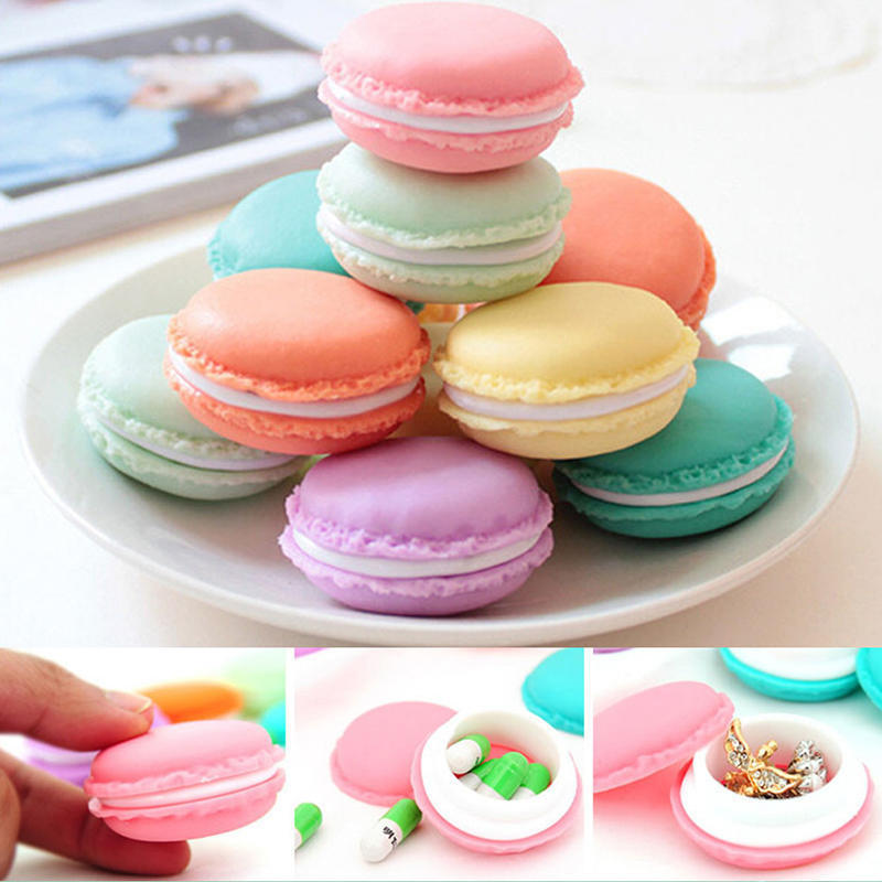 Милый конфетный цвет Macaron Мини-шкатулка для хранения ювелирных изделий Чехол для таблеток Подарок на день рождения