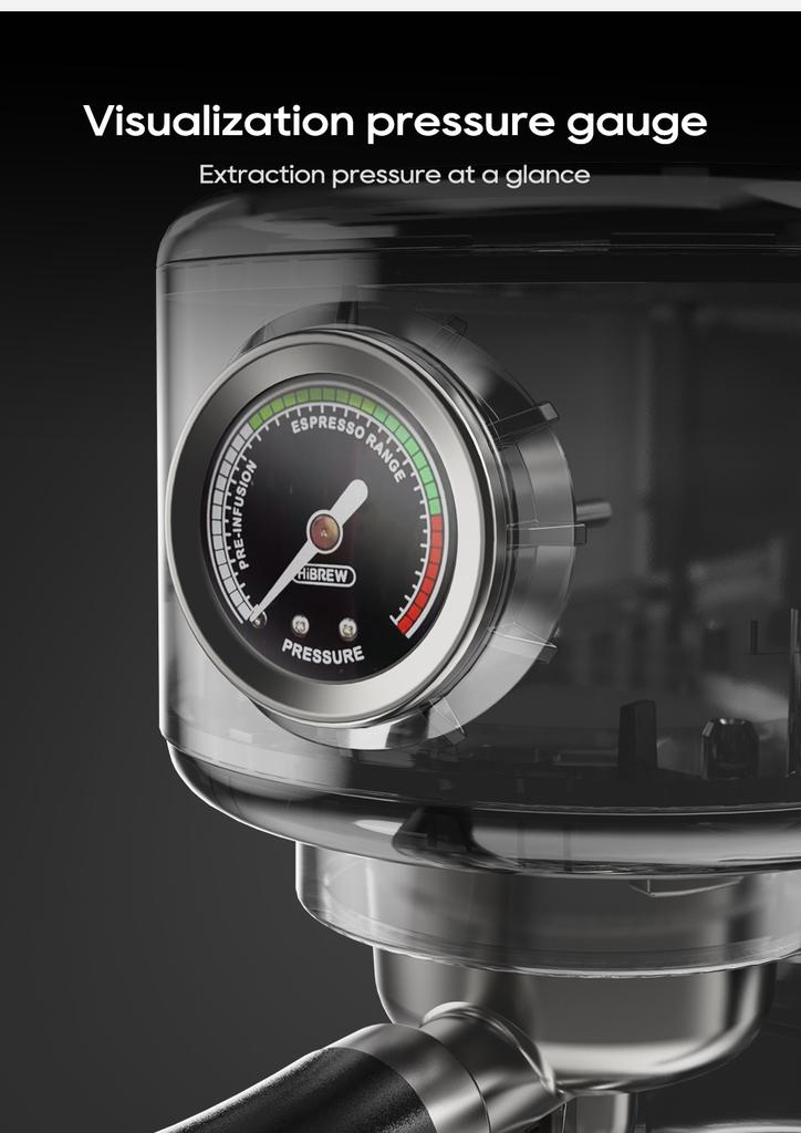 HiBREW H10B Programmable Espresso Machine with LED Display & Pressure Gauge