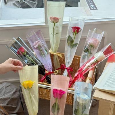 50 шт. Прозрачный пакет для упаковки цветов DIY Цветочный материал Упаковка Упаковка для обертывания цветов Водонепроницаемый рукав для упаковки букетов