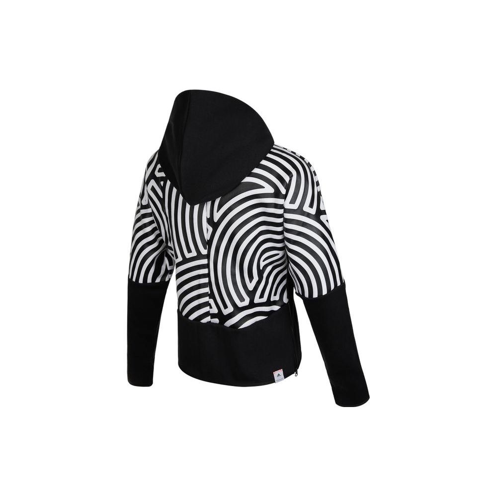 Adidas Куртка с капюшоном и цветным принтом в виде блоков, женская, черная GN5672
