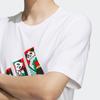 Adidas Футболка с логотипом алфавита, мультяшной пандой и принтом, с круглым вырезом и короткими рукавами, мужские топы, белые IP3966