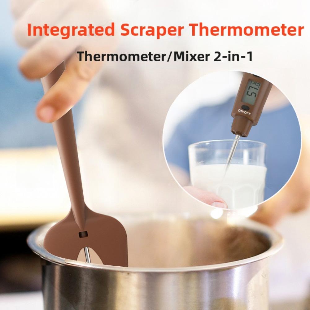 2in1 Digital Thermometer and Silicone Spatula for Sugar For Chocolate Baking Cooking and Cream Temperature Check