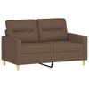 2 Seater Sofa with Decorative Cushions Brown 120 cm Fabric