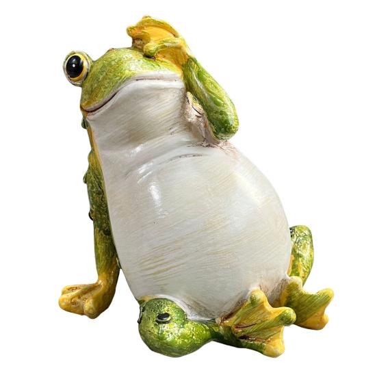 Садовая зеленая лягушка, фигурка, не говорящая, не слышащая, не видящая, лягушка, скульптура из смолы