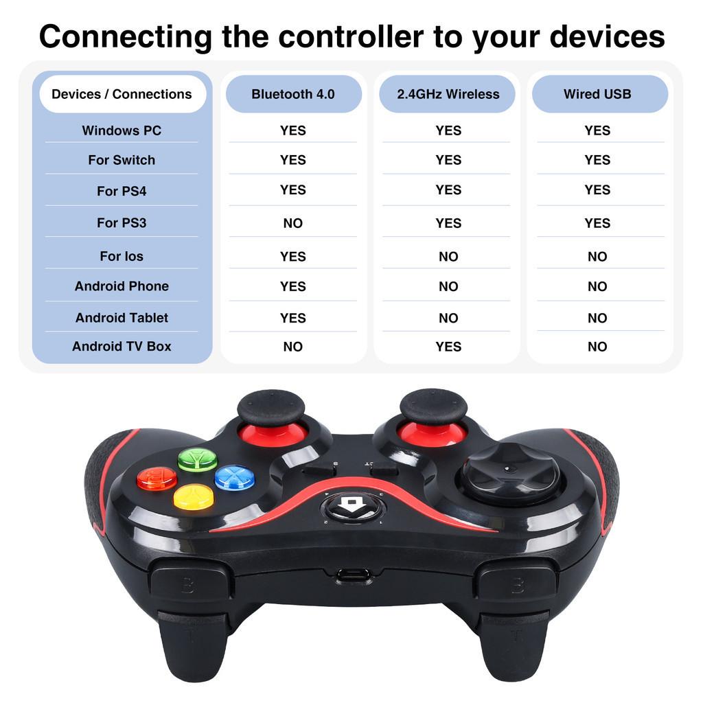TECTINTER V8 Bluetooth Controller 2.4G Wireless Controller For PS3/PS4 Gamepad Console For Switch Accessories For TV/Android/IOS/PC Joystick