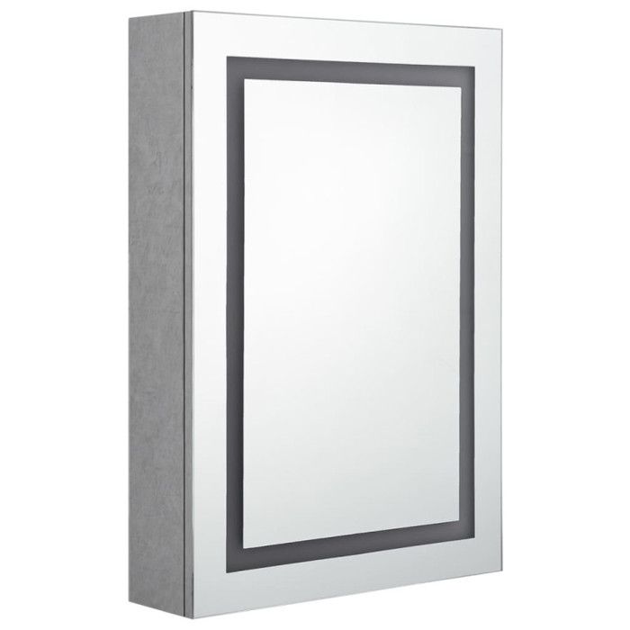 VidaXL Bathroom Cabinet with LED Mirror Concrete Grey 50x13x70 Cm 326488