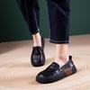 The First Layer of Cowhide Loafers Women's Autumn New Leather British Style Retro One-pedal Lazy Shoes Women's Single Shoes Women's