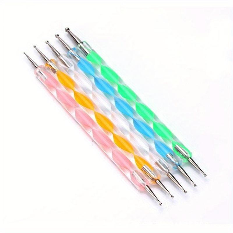 Acrylic Double Head Nail Nail Pencil Double Head Screw 5 Trinkets Dot Drill Nail Polish Glue Dot Paint Bead Sketch Dot Pen
