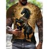 Fashion Dog Pattern Men's T-shirt Short Sleeved T-shirt Summer Oversized T-shirt Round Neck Casual Animal 3D Printed Top Men's Clothing